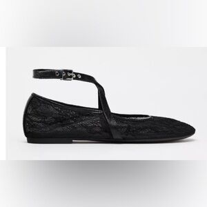 Zara Black Women’s Lace Flats Size 6.5